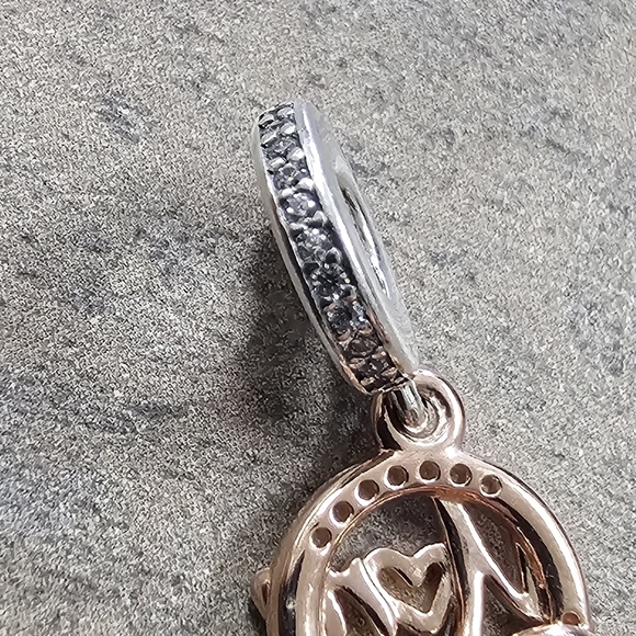 Authentic Pandora Two-tone Mom Dangle Charm - Picture 2 of 4